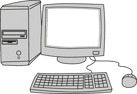 Classic Desktop Computer Setup Illustration PNG
