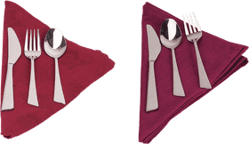 Elegant Napkin Holder with Stainless Steel Cutlery Display PNG