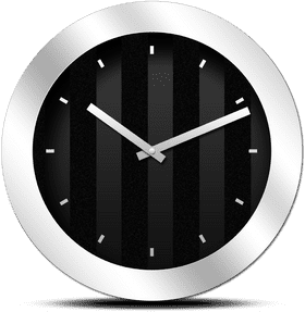 Elegant Black and Silver Wall Clock PNG