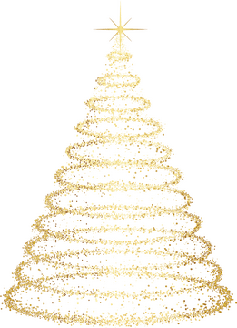 Golden Shimmering Christmas Tree Delight PNG