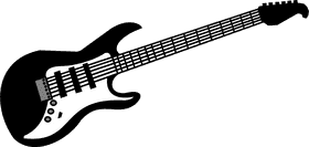 Classic Black Electric Guitar Graphics PNG