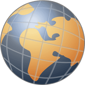 Globe of Continents and Oceans PNG
