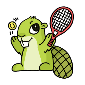 Tennis Beaver Ready to Play the Game! PNG