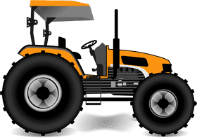 Powerful Orange Farm Tractor for Heavy Duty PNG