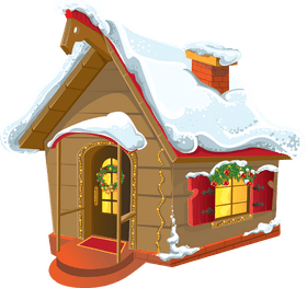 Cozy Winter Wonderland House PNG