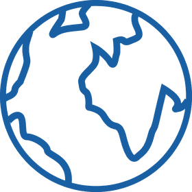 Blue Outline Globe of Earth PNG