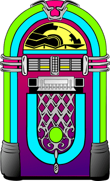Colorful Retro Jukebox of Melodies PNG