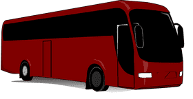 Stylish Red City Bus Design PNG