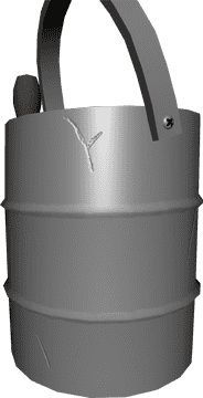 Classic Metal Popcorn Bucket for Movie Nights PNG
