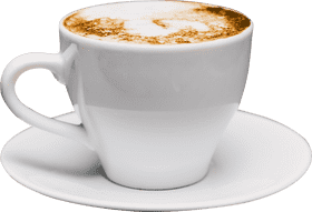 Elegant Coffee Cup with Creamy Topping PNG