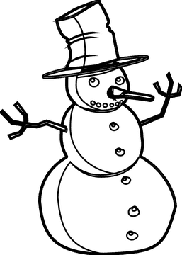 Charming Snowman with a Tall Hat PNG