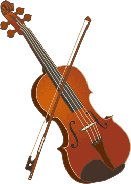 Elegant Violin in Harmony with Its Bow PNG