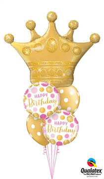 Queen Crown Birthday Celebration Balloons PNG