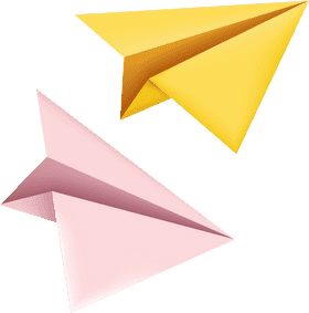 Colorful Paper Plane Duo in Flight PNG