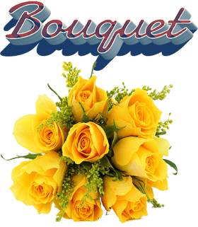 Sunshine Yellow Flower Bouquet Delight PNG