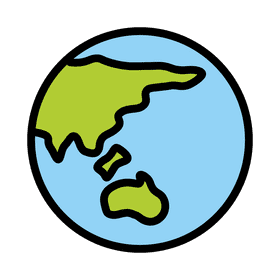 Globe of Continents and Oceans PNG