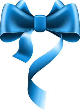 Elegant Blue Ribbon Bow Design PNG