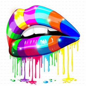 Vibrant Dripping Lip Artistry PNG