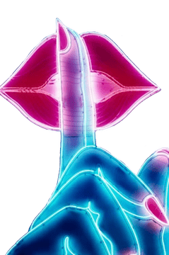 Whispering Neon Sign of Secrets PNG