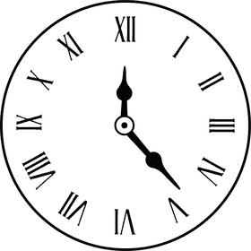 Classic Roman Numeral Clock Design PNG