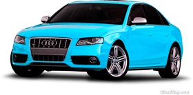 Vibrant Blue Luxury Car Experience PNG