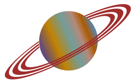 Colorful Swirl Planet with Vibrant Rings PNG