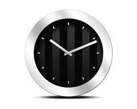 Elegant Black and Silver Clock Design PNG