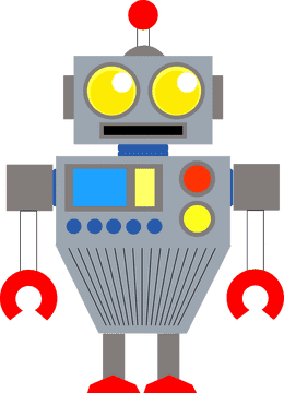 Friendly Retro Robot Companion PNG