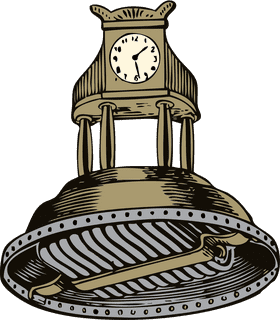 Vintage Decorative Clock Design PNG