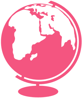 Vibrant Pink Globe of Continents Unveiled PNG