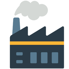 Modern Manufacturing Factory with Emissions PNG