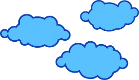 Whimsical Blue Cloud Collection PNG