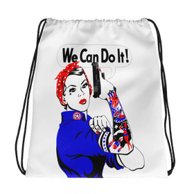 Empowered Woman Shopping Bag Design PNG