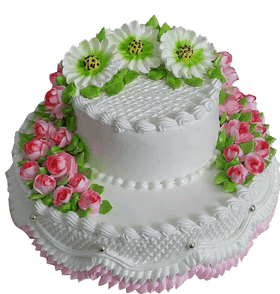 Step Ladder Cake with Floral Elegance PNG