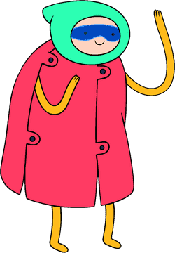 Cheerful Character in a Colorful Raincoat PNG