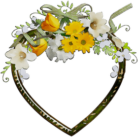 Spring Blossoms in a Heartfelt Frame PNG