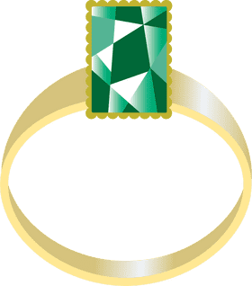 Elegant Emerald Gemstone Ring Design PNG