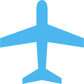 Blue Silhouette Airplane Icon PNG