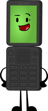 Happy Green Phone Character PNG