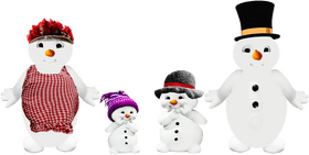 Whimsical Winter Wonderland of Snowmen PNG