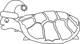 Christmas Turtle in a Santa Hat PNG