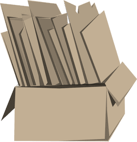 Cardboard Box Filled with Flat Panels PNG