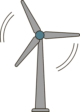 Wind Turbine Energy Generation in Motion PNG