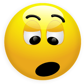 Surprised Smiley with Big Eyes and Open Mouth PNG