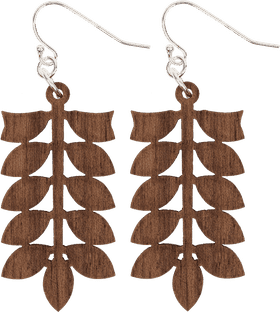 Elegant Wooden Leaf Earrings for Natural Style PNG