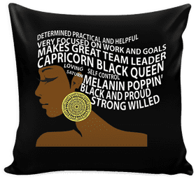 Empowered Black Queen Pillow Cushion PNG