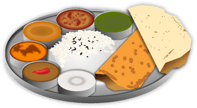 Delicious Food Thali A Flavorful Feast PNG