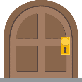 Classic Wooden Door with Keyhole PNG