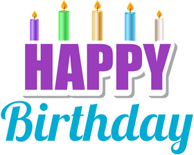 Happy Birthday Celebration with Colorful Candles PNG