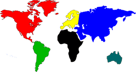 Colorful USA Map with Global Context PNG